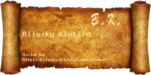Bilszky Klotild névjegykártya